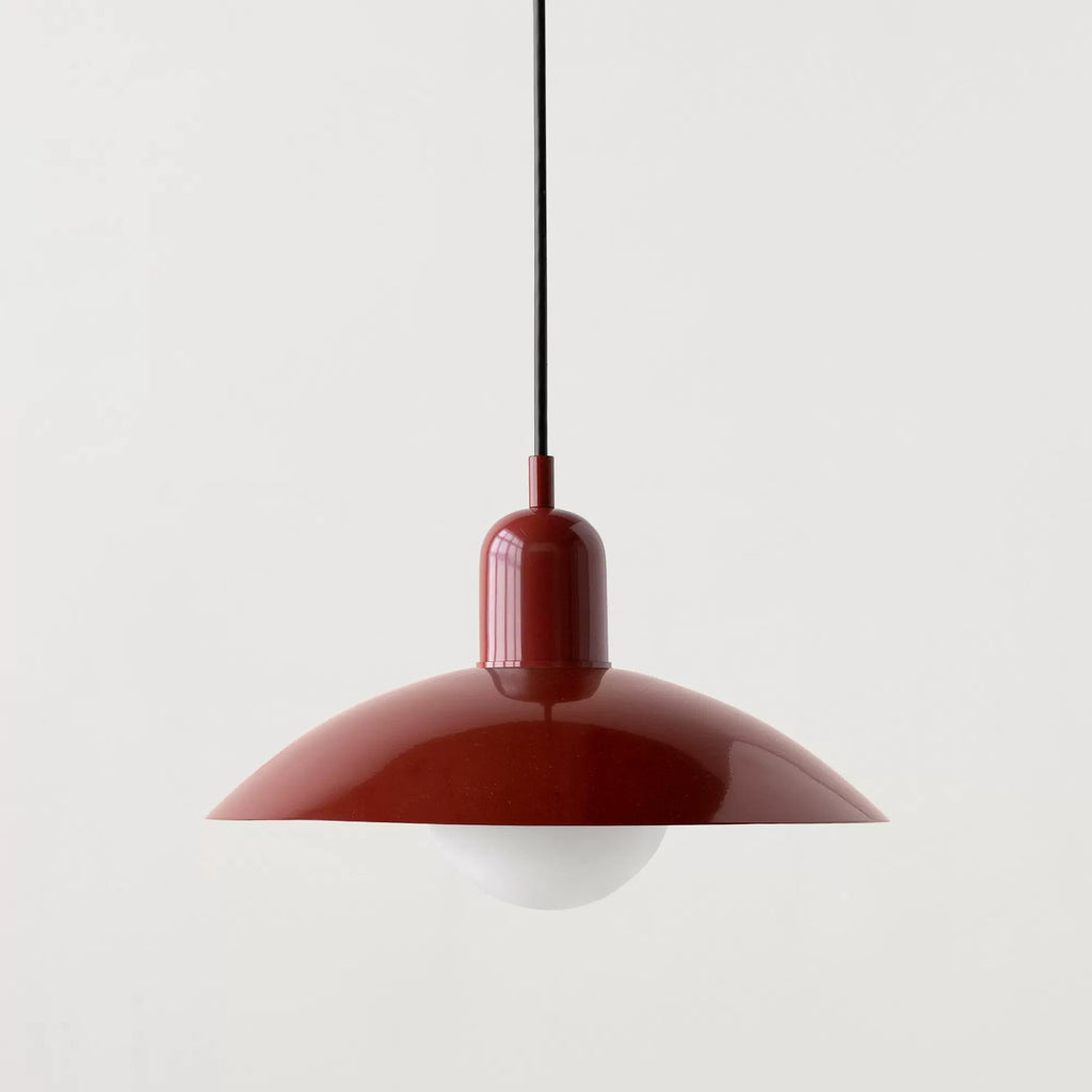 Retro pendant ceiling light with a coloured shade