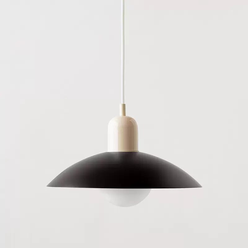 Retro pendant ceiling light with a coloured shade