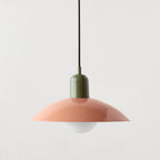 Retro pendant ceiling light with a coloured shade