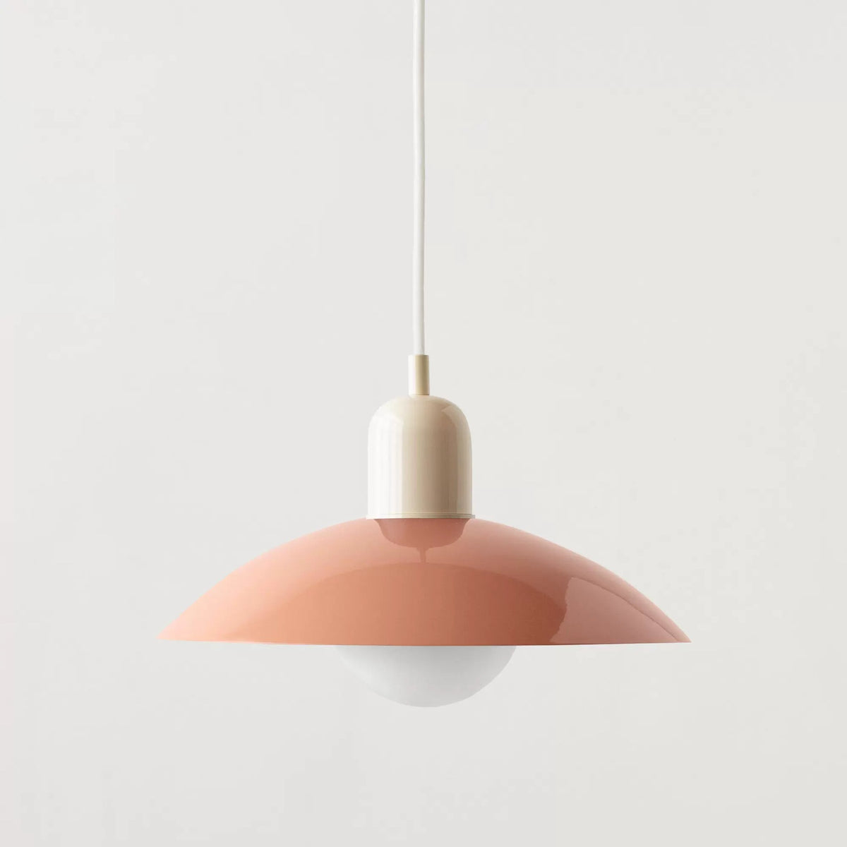 Retro pendant ceiling light with a coloured shade