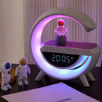 Multifunctional Wireless Charging Bluetooth Speaker Desk Lamp with Alarm Clock and Night Light