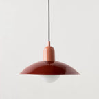 Retro pendant ceiling light with a coloured shade
