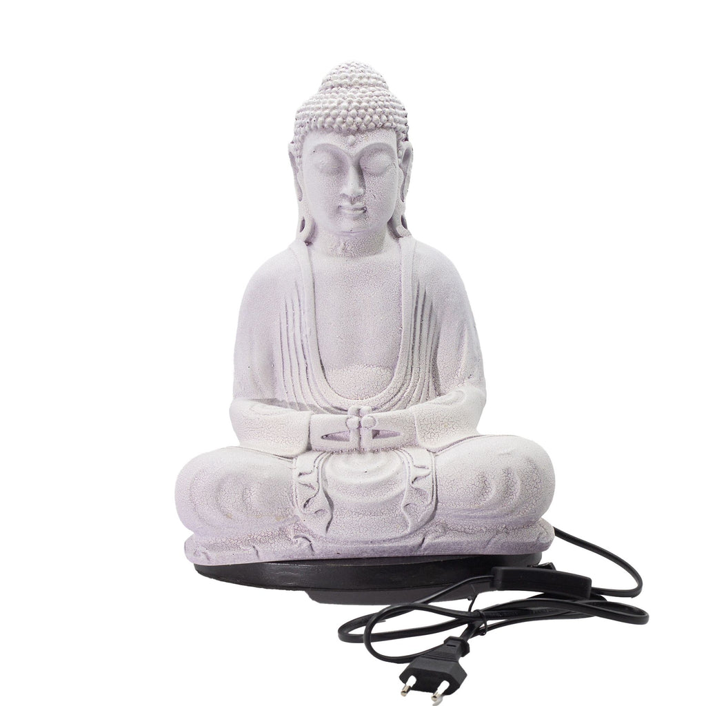 Meditation Buddha Lamp – Lavender Crackle