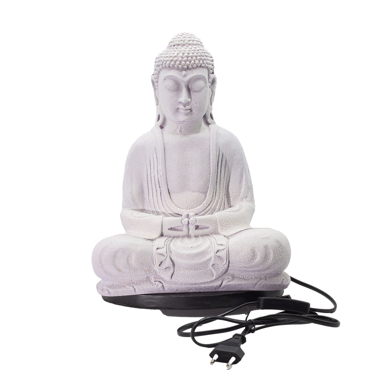 Meditation Buddha Lamp – Lavender Crackle