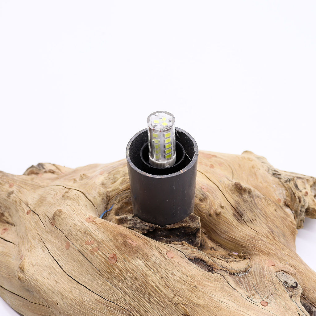 DriftGlow Cotton Luna Lamp – Ivory Driftwood Light