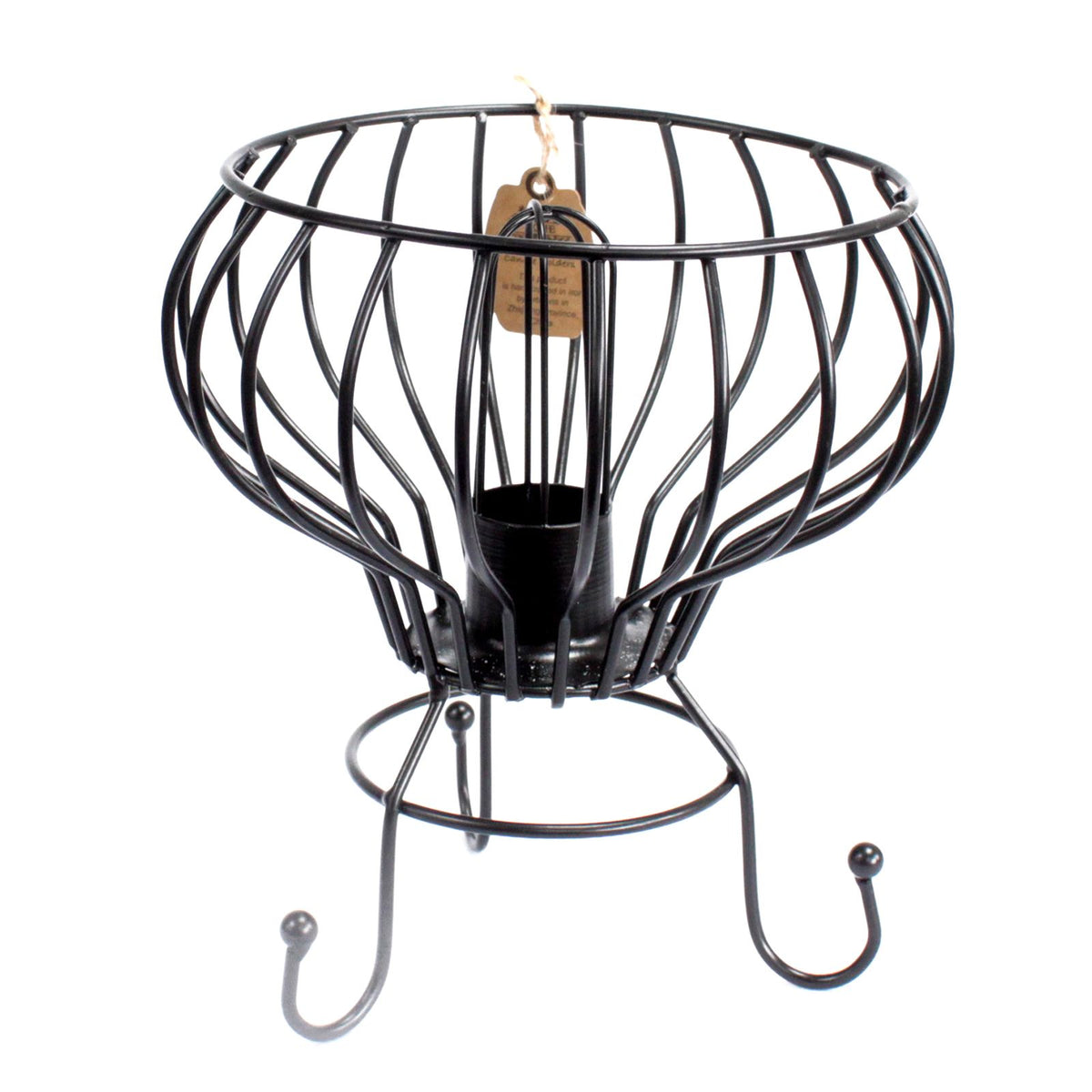Industrial Iron Salt Lamp Holder with Cable & Bulb