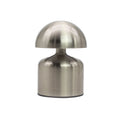 Silver dome mushroom table lamp with USB-C rechargeable touch control