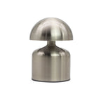 Silver dome mushroom table lamp with USB-C rechargeable touch control