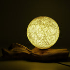 DriftGlow Cotton Wrap Lamp – Cream Driftwood Light