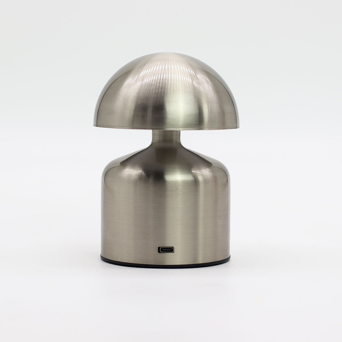 Silver Dome Mushroom Touch Lamp – Rechargeable USB-C