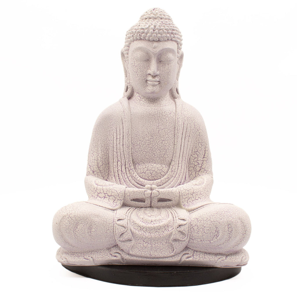 Meditation Buddha Lamp – Lavender Crackle