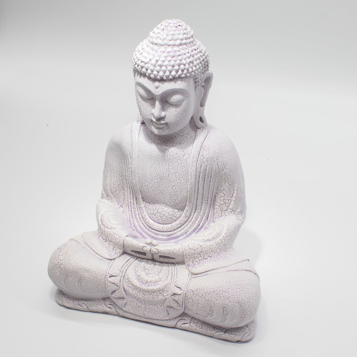 Meditation Buddha Lamp – Lavender Crackle