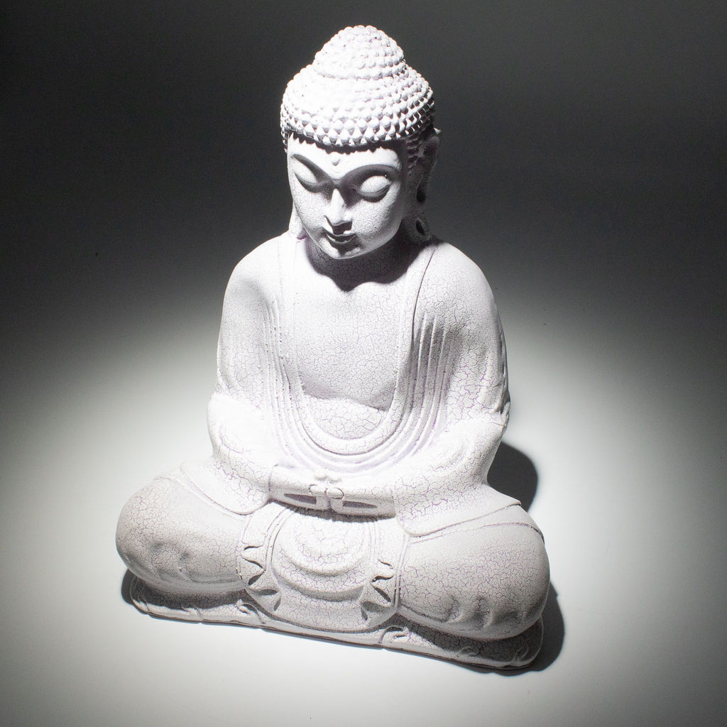 Meditation Buddha Lamp – Lavender Crackle
