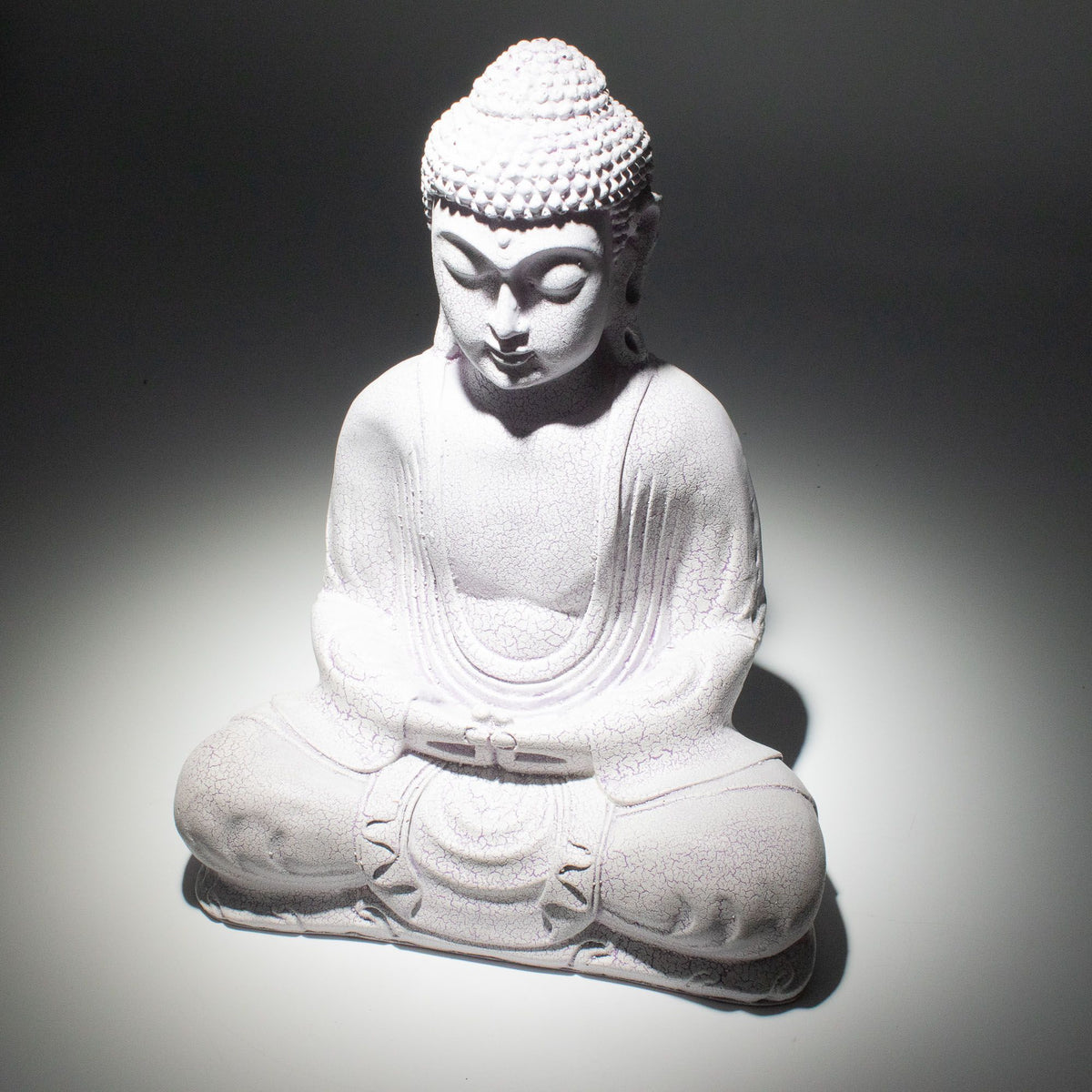 Meditation Buddha Lamp – Lavender Crackle