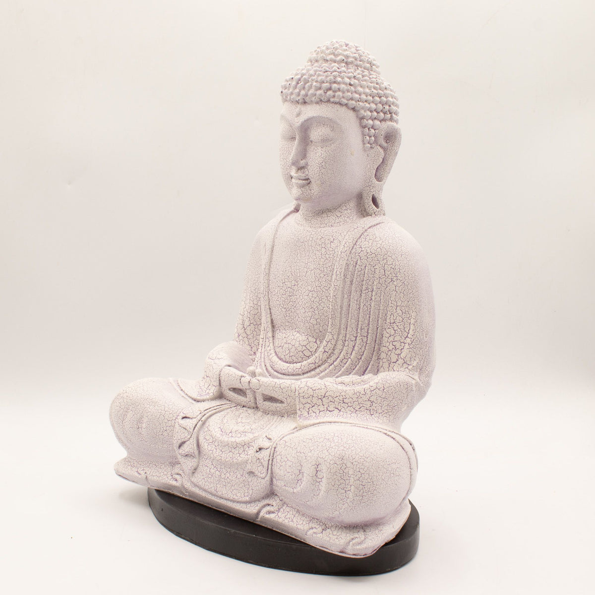 Meditation Buddha Lamp – Lavender Crackle