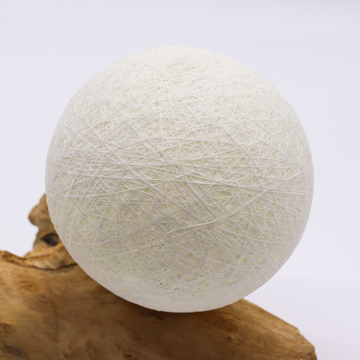 DriftGlow Cotton Luna Lamp – Ivory Driftwood Light