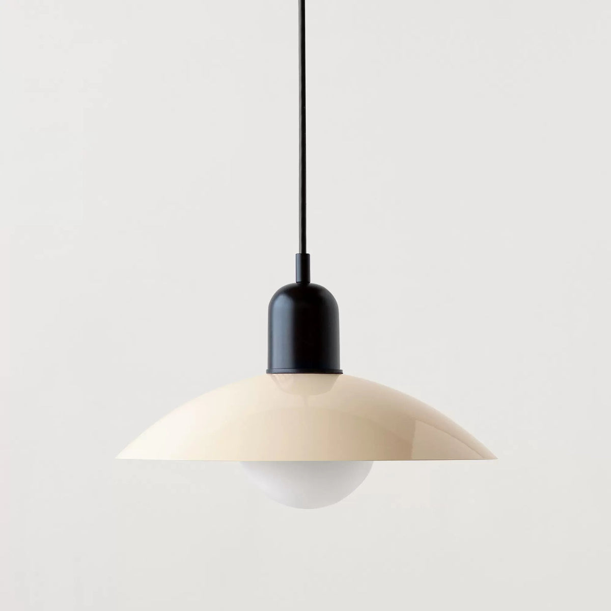 Retro pendant ceiling light with a coloured shade