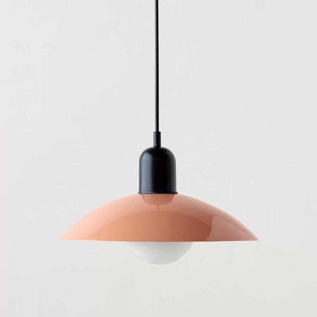 Retro pendant ceiling light with a coloured shade