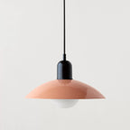 Retro pendant ceiling light with a coloured shade