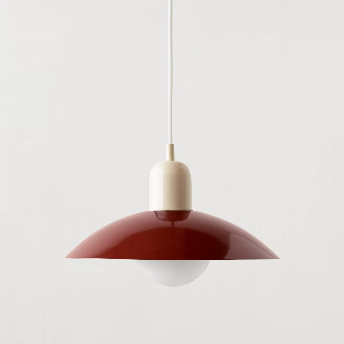 Retro pendant ceiling light with a coloured shade