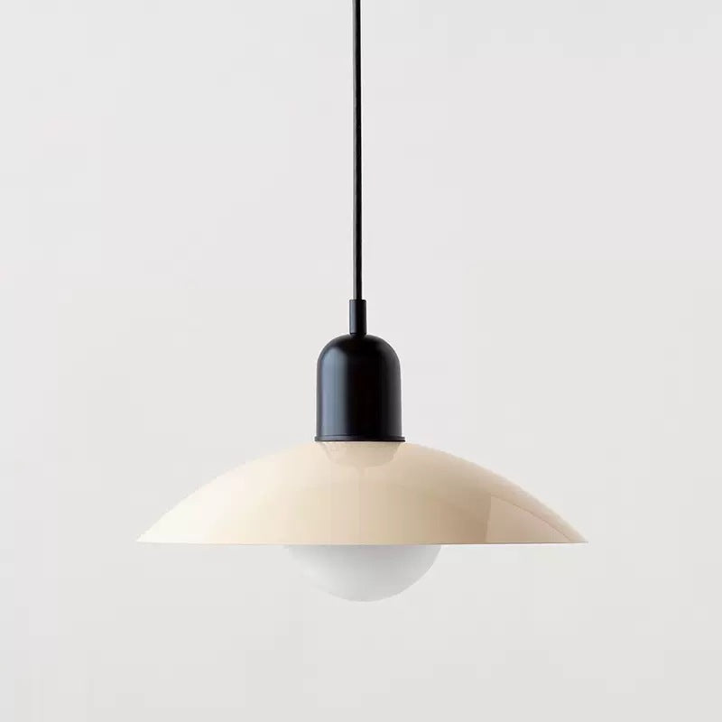 Retro pendant ceiling light with a coloured shade