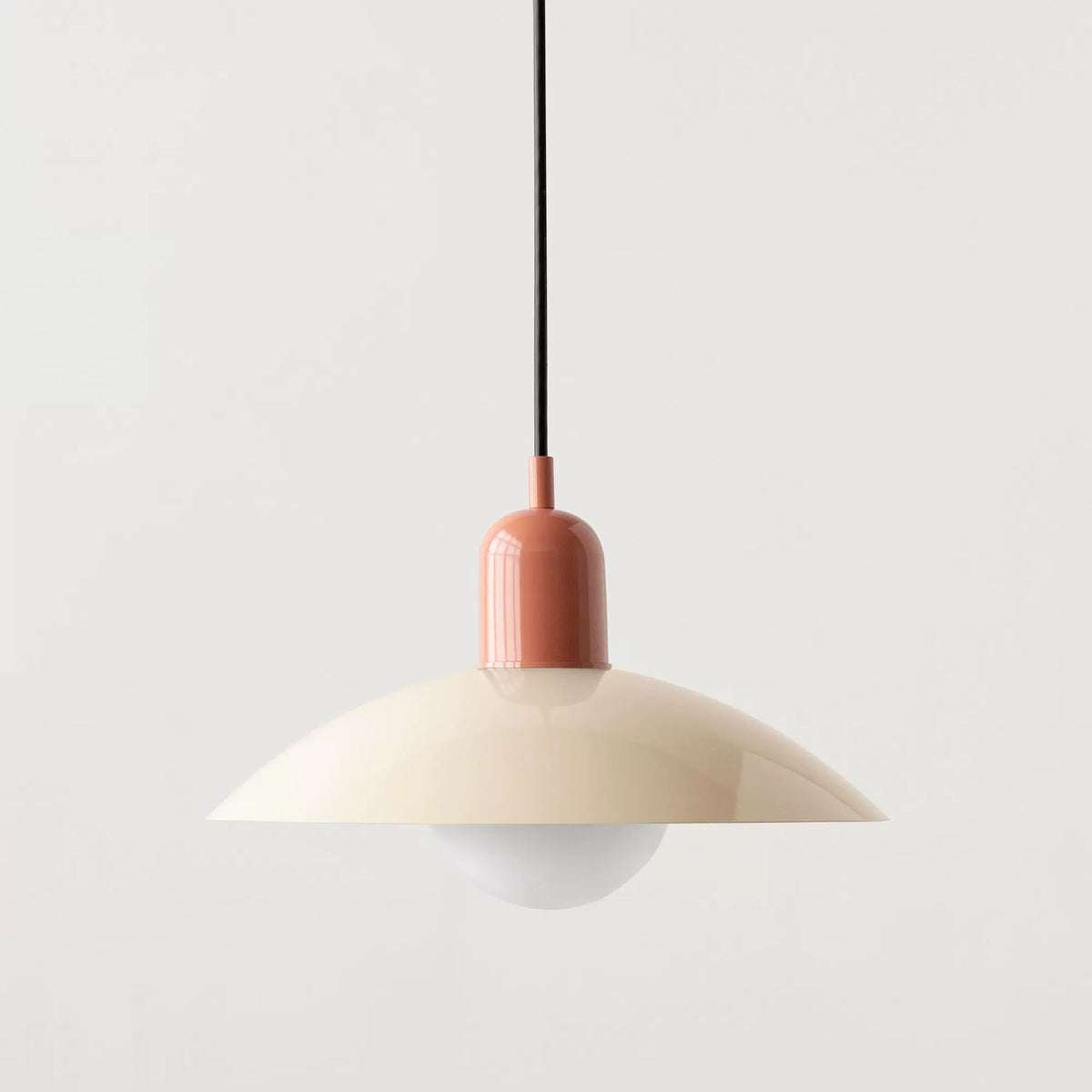 Retro pendant ceiling light with a coloured shade