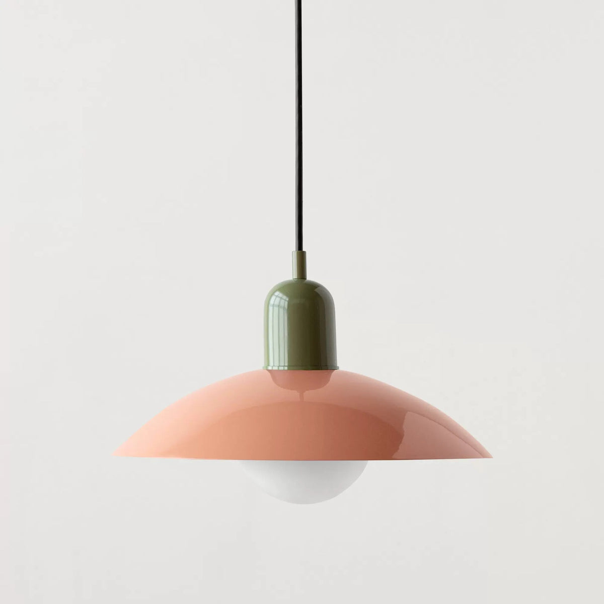 Retro pendant ceiling light with a coloured shade