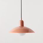 Retro pendant ceiling light with a coloured shade