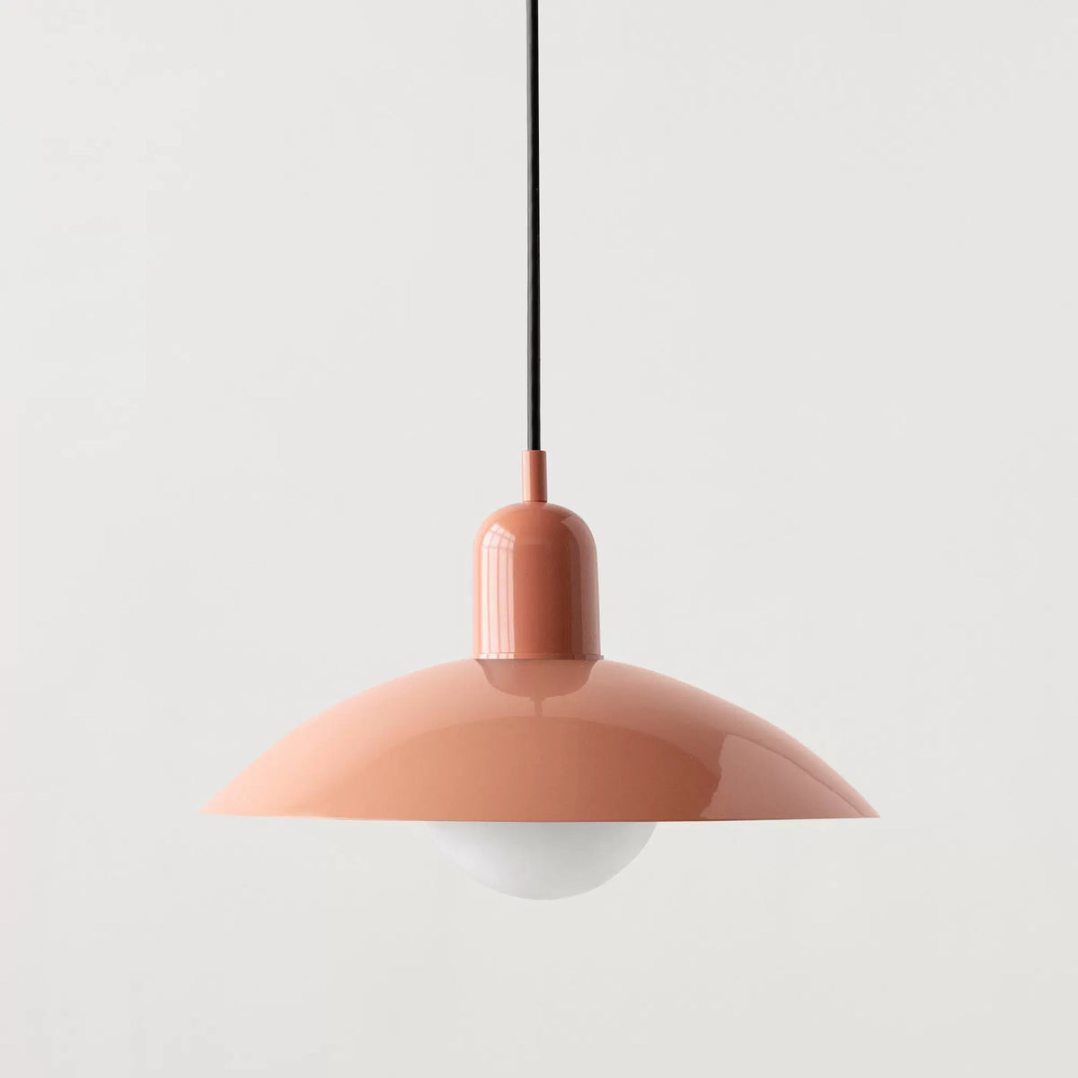 Retro pendant ceiling light with a coloured shade